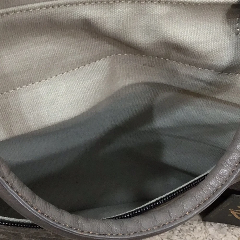 Mona B mens upcycled military tent messenger bag NWT
